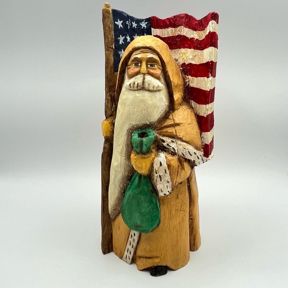 Captured Carvings by A Costanza 178 of 3000 Grand Ole Flag Santa Resin Limited - Picture 1 of 17